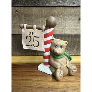Christmas Bear Vintage Handpainted Ceramic 7”